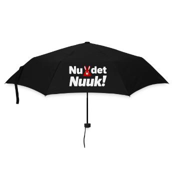 Nu Det Nuuk Greenland Wordplay Red Bunny Graphic - Umbrella (small) - black - Front