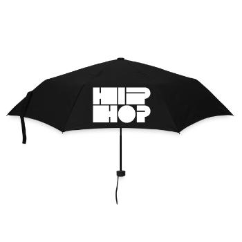Hip-Hop-Blocktypografie - Regenschirm (klein) - Schwarz - Vorne