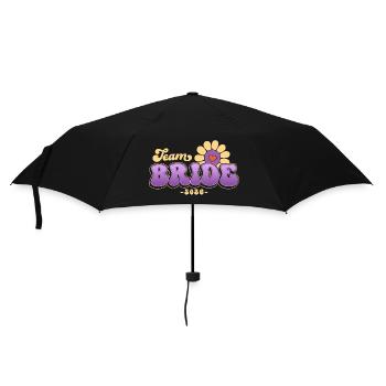 Team Braut Junggesellinnenabschied JGA 2026 - Regenschirm (klein) - Schwarz - Vorne