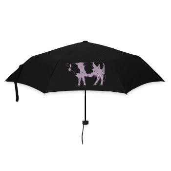 Cow Silhouette Farm Grunge Style - Umbrella (small) - black - Front