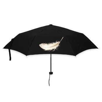 Delicate Goose Feather Elegant Vintage Design - Umbrella (small) - black - Front