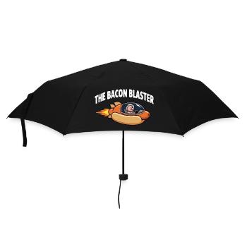Bacon Blaster Lustiges Space Pig Raketendesign - Regenschirm (klein) - Schwarz - Vorne