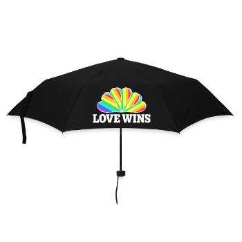 Love Wins - Rainbow Statement Design - Parapluie standard - noir - Devant