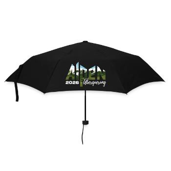 Alpen Überquerung 2026 - Wandern - Regenschirm (klein) - Schwarz - Vorne