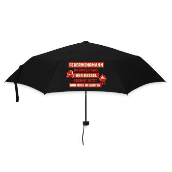 Feuerwehrmann Im Ruhestand Kessel Brennt Im Garten - Regenschirm (klein) - Schwarz - Vorne