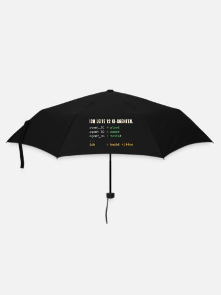 Ich leite 12 KI-Agenten – Chef-Shirt - Regenschirm (klein) - Schwarz