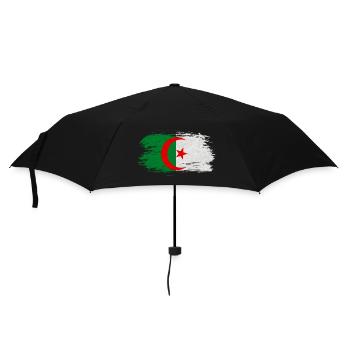 Algerien Vintage Flagge / Geschenk Algier - Regenschirm (klein) - Schwarz - Vorne
