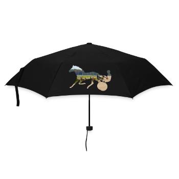 traber rennen trabrennen - Regenschirm (klein) - Schwarz - Vorne