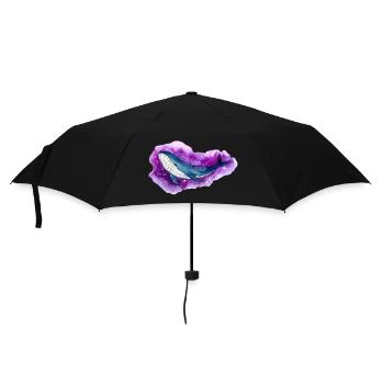 Blauwal Galaxy Space Whale Fantasy Shirt - Regenschirm (klein) - Schwarz - Vorne