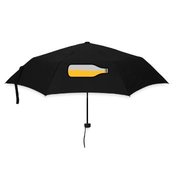 Lying beer bottle - Umbrella (small) - black - Front