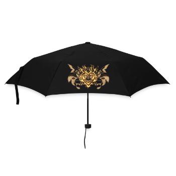 Wonderful heart, clocks and steampun gears - Umbrella (small) - black - Front
