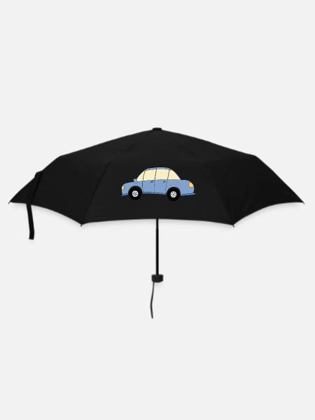 Blaues Auto - Regenschirm (klein) - Schwarz