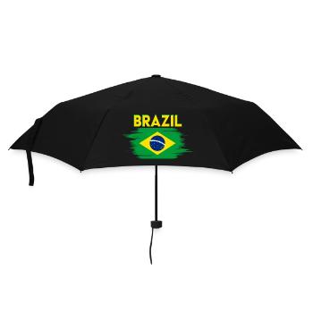 Brazil Flag , Brazil Jersey, Basil - Umbrella (small) - black - Front