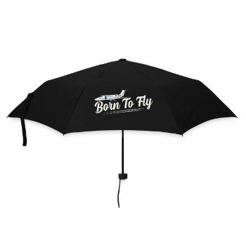 Born To Fly Airline Pilot Aviation - Regenschirm (klein) - Schwarz - Vorne