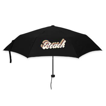 Vintage Strand - Regenschirm (klein) - Schwarz - Vorne