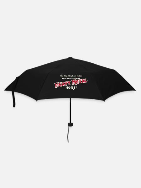 Heavy Metal statt Hip Hop - Regenschirm (klein) - Schwarz