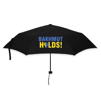 Bakhmut Holds, Бахмут Ukrainian flag Bakhmut - Parapluie standard - noir - Devant