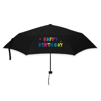 Herzlichen Glückwunsch zum Geburtstag Tippfehler - Regenschirm (klein) - Schwarz - Vorne