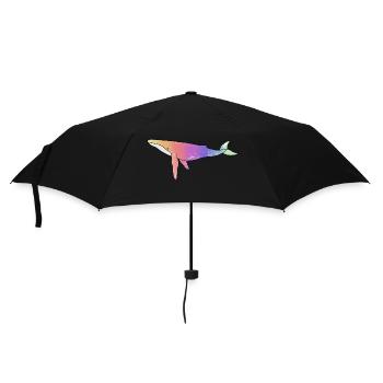 Whale Rainbow Version - Umbrella (small) - black - Front