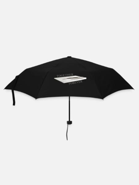 Schatten von zwei Personen am Ende der Treppe - Regenschirm (klein) - Schwarz