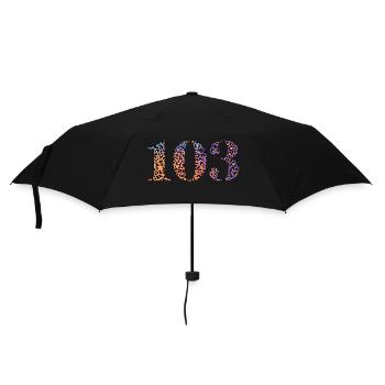 103. Geburtstag Leopard - Regenschirm (klein) - Schwarz - Vorne