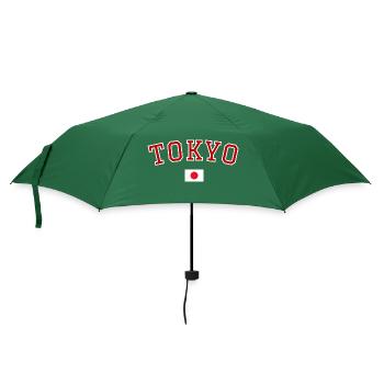 Tokio Japan - Regenschirm (klein) - Flaschengrün - Vorne