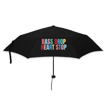 bass drop heart stop - Umbrella (small) - black - Front