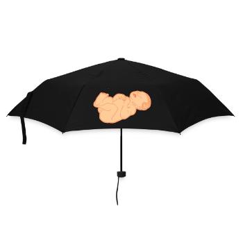 Neugeborenes, heller Hautton - Regenschirm (klein) - Schwarz - Vorne