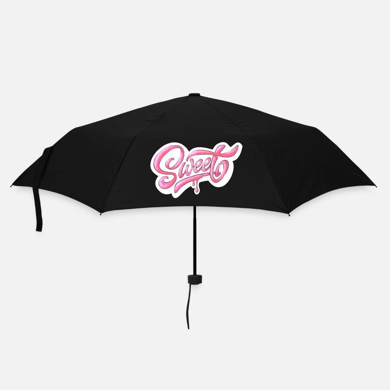 Sweet Pink Glitter Hand Lettered Design - Umbrella (small) - black