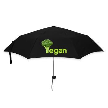 Vibrant Vegan Broccoli Logo - Umbrella (small) - black - Front