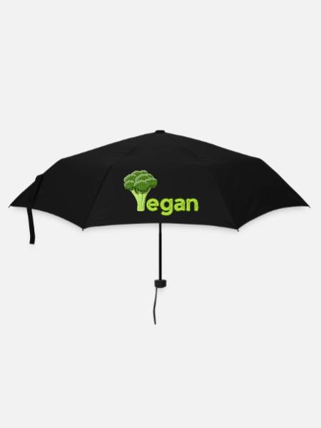 Vibrant Vegan Broccoli Logo - Umbrella (small) - black