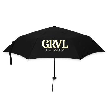 Gravel bike pictograms birthday gift - Umbrella (small) - black - Front