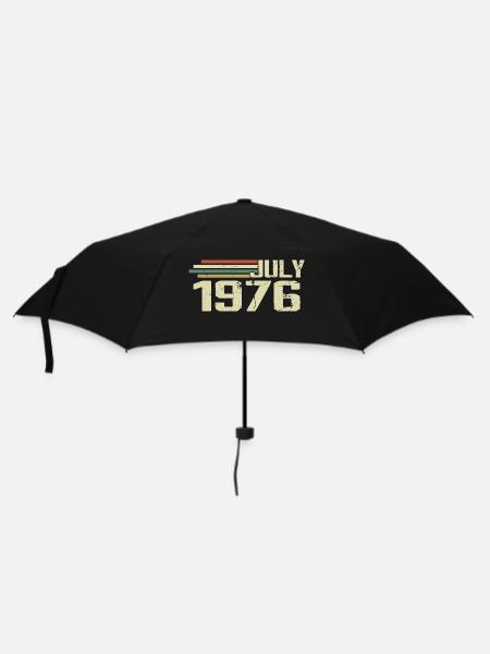 Geburtstag Juli 1976 Jahr 1976 Juli Jahrgang 1976 - Regenschirm (klein) - Schwarz