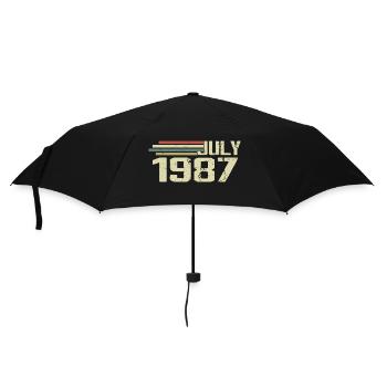 Anniversaire Juillet 1987 Année 1987 Juillet Millésime 1987 - Parapluie standard - noir - Devant