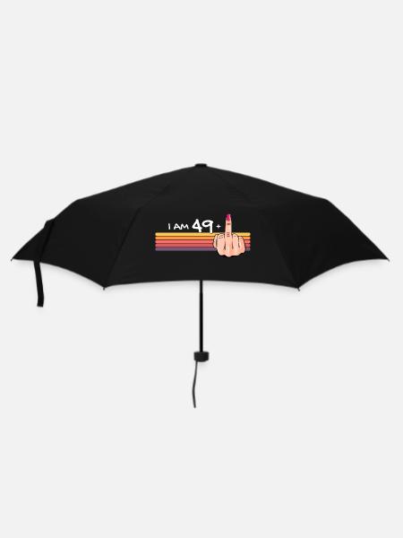 I Am 49 + 1 Middle Finger Shirt I Am 49 Plus, - Umbrella (small) - black