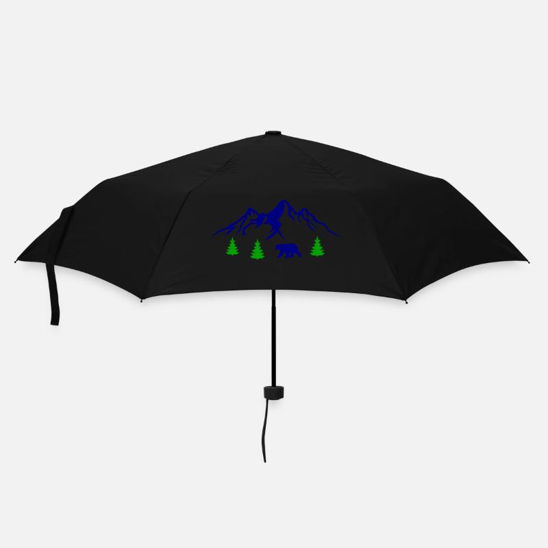 berge bär - Regenschirm (klein) - Schwarz