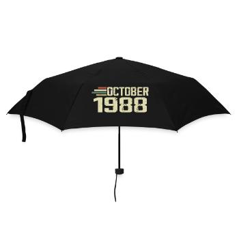 October 1988 - Geburtstag im Oktober 1988 - Regenschirm (klein) - Schwarz - Vorne