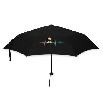 Heartbeat Retro Airplane Pilot - Umbrella (small) - black - Front