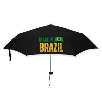 Made in Brazil, brasilianischer Stolz - Regenschirm (klein) - Schwarz - Vorne