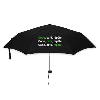 GEEK HUMOR LUSTIGER WITZ 2 - Regenschirm (klein) - Schwarz - Vorne