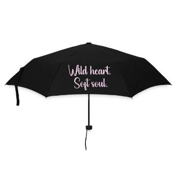 Wild Heart Gentle Soul - Umbrella (small) - black - Front