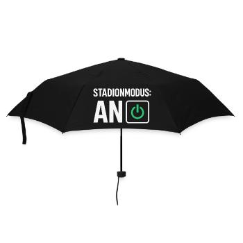 Stadionmodus: AN – Fußballfan Design - Regenschirm (klein) - Schwarz - Vorne