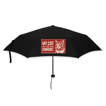 My Cat is Communist - Funny Cat PropagandaT-Shirt - Umbrella (small) - black - Front