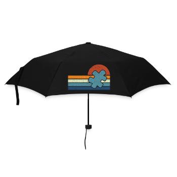 Vintage Autism Sunset - Regenschirm (klein) - Schwarz - Vorne