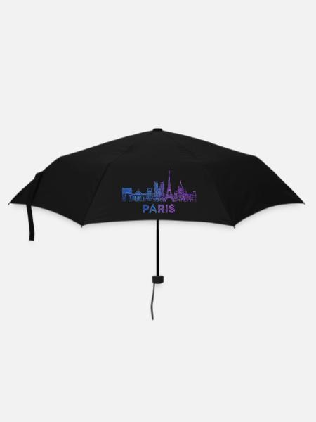 Paris Skyline Skizze - Regenschirm (klein) - Schwarz
