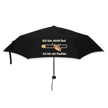 Faultier Humor – Nicht faul, nur gemütlich - Regenschirm (klein) - Schwarz - Vorne
