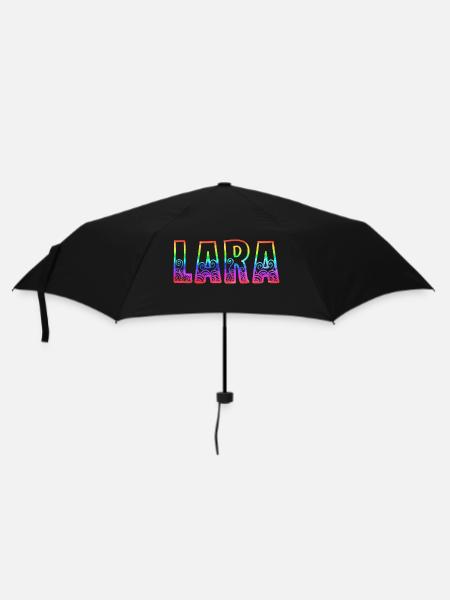 lara rs regenbogen - Regenschirm (klein) - Schwarz