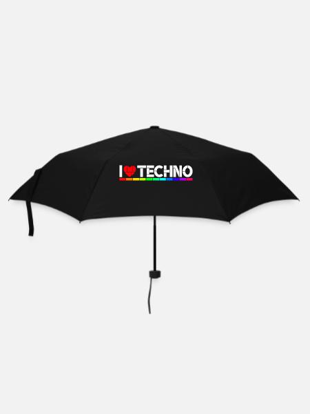 I love Techno - Parapluie standard - noir