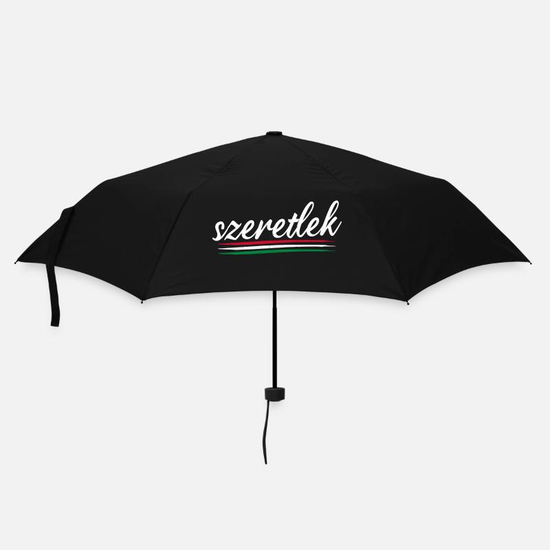 Szeretlek - Ich Liebe Dich Ungarisch - Regenschirm (klein) - Schwarz