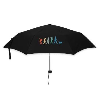 Islandhund Evolution Retro Vintage - Regenschirm (klein) - Schwarz - Vorne